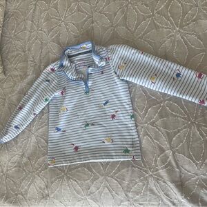 Joules Made For Mischief Blue Stripe Horse Quarter Zip Pullover Kids size 10